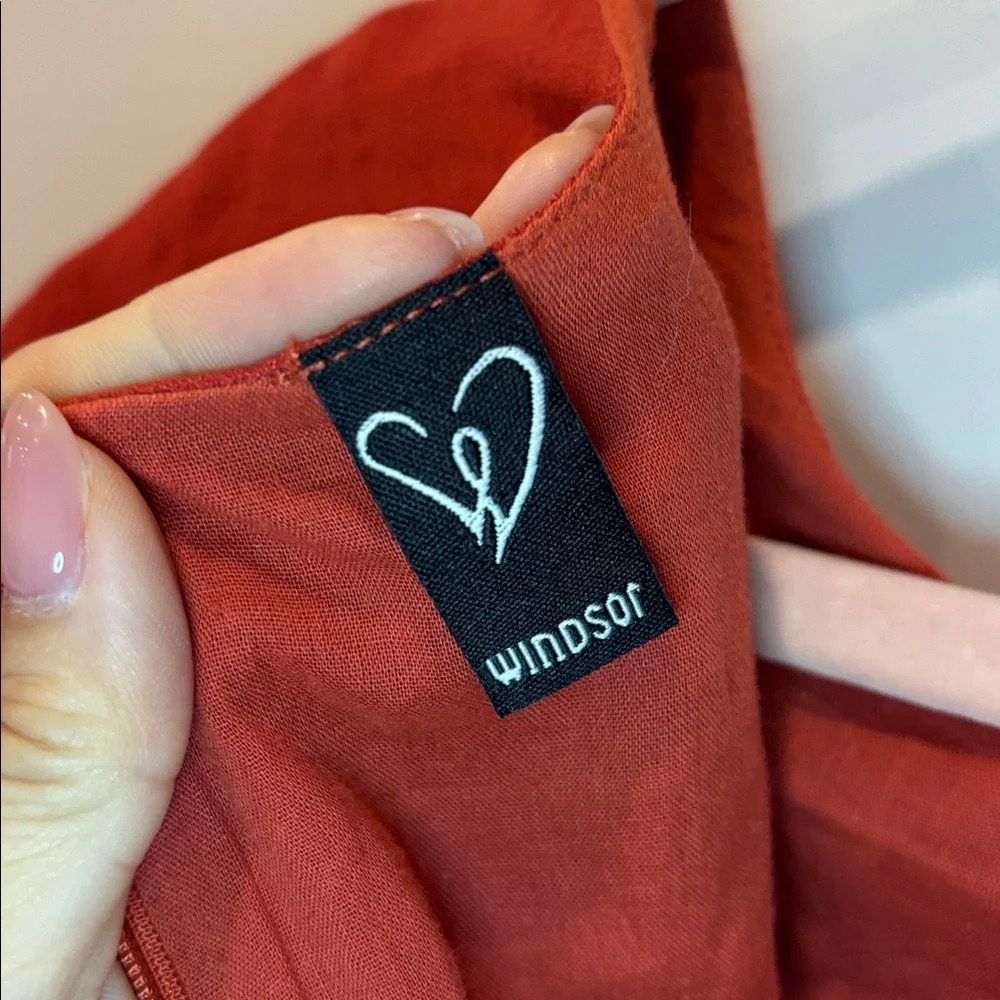 *Windsor Red Ruffle Sleeve Ruched Drawstring Mini Dress S - Picture 6 of 10